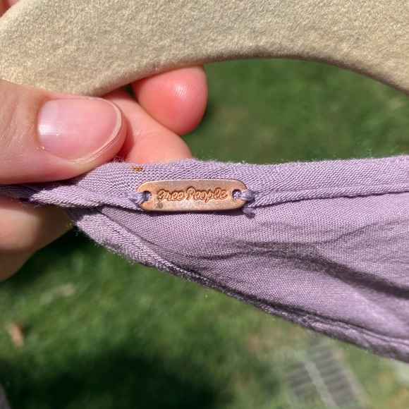 Free People Purple Embroidered Tunic Top/Babydoll dress Small - Picture 3 of 3